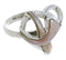 Pink Shell Heart Sterling Silver Ribbon Ring Size 7-3/4 UX33338
